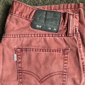 ✨SALE✨ Levi’s 514 faded red straight leg jeans